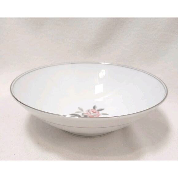 Noritake Rosales 9" Lrg Bowl Pink Rose Silver Edge 5790 Hand Painted Replacement - Picture 10 of 16